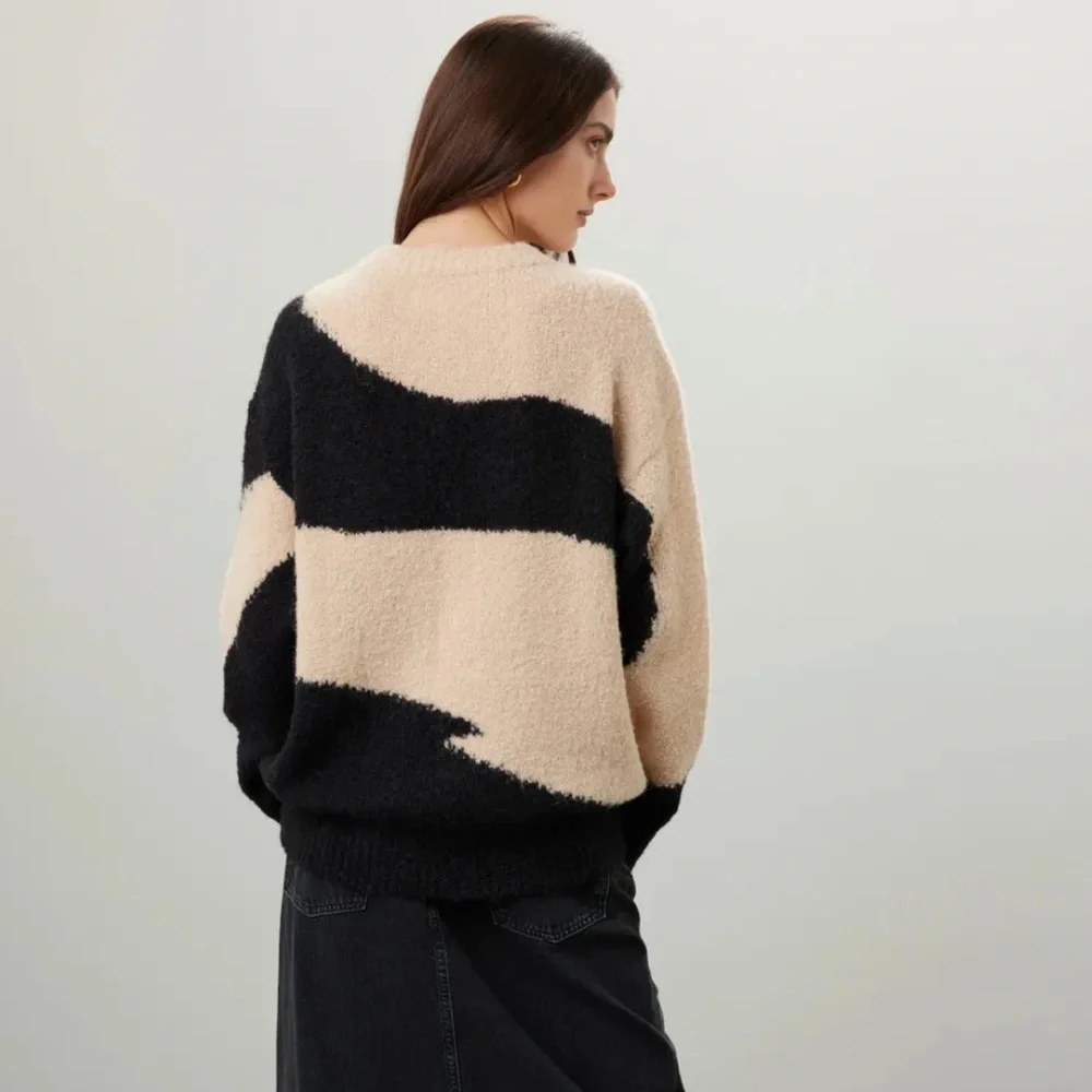 Apiece Apart Superfine Alpaca Elle Textured Sweater Abstract Print - Picture 3 of 16